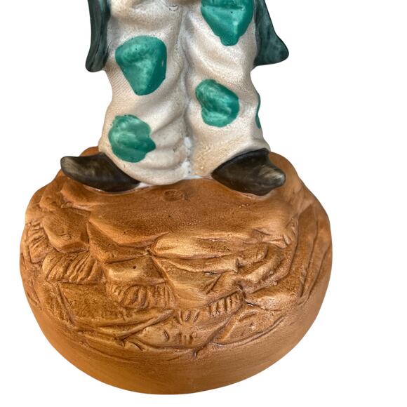 Aldon Porcelain Clown Music Box with Guitar Figurine Plays Send in the Clowns - Picture 8 of 16